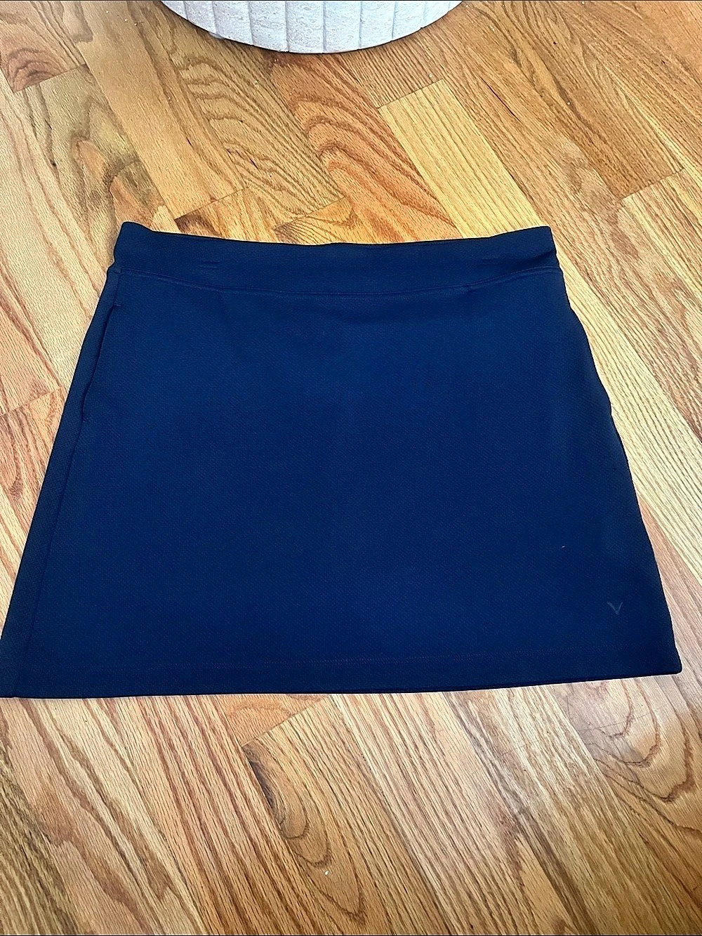 Callaway Opti-Dri  Knit Skort Blue Large logo bottom front of skort. Golf Tennis